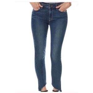 PAIGE Verdugo Ankle Skinny Slant Raw Hem in Jamila Distressed Wash